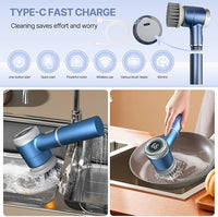 5-in-1 Electric Cleaning Brush | Cordless Rechargeable Spin Scrubber for Bathroom, Kitchen & Home Cleaning | UAE