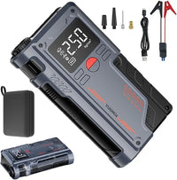 Portable Car Jump Starter with Digital Display | 3-in-1 Battery Booster, Air Compressor & Power Bank | Emergency Car Starter UAE
