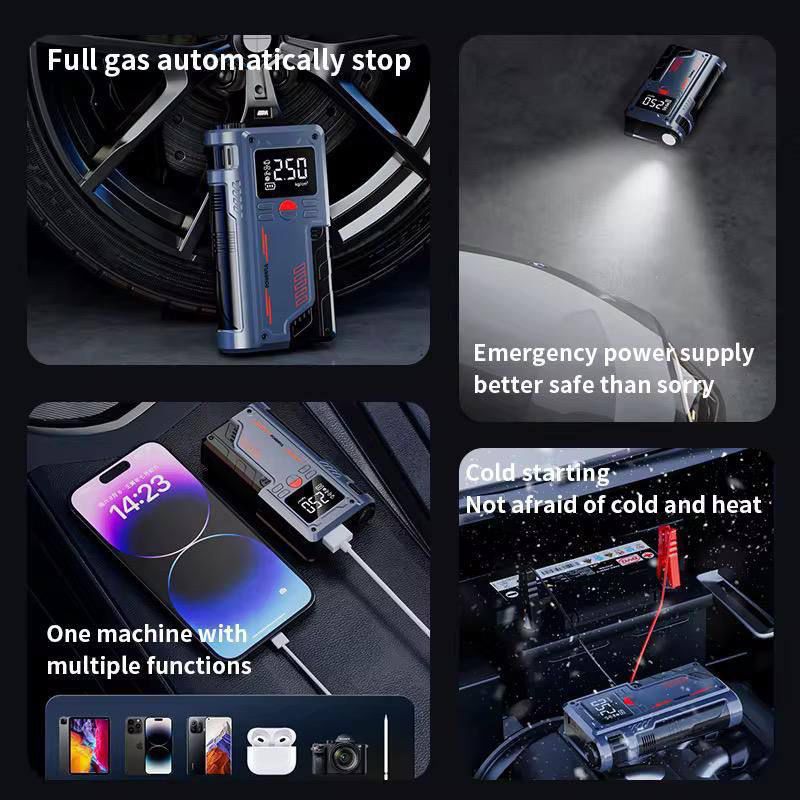 Portable Car Jump Starter with Digital Display | 3-in-1 Battery Booster, Air Compressor & Power Bank | Emergency Car Starter UAE
