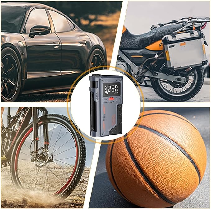 Portable Car Jump Starter with Digital Display | 3-in-1 Battery Booster, Air Compressor & Power Bank | Emergency Car Starter UAE